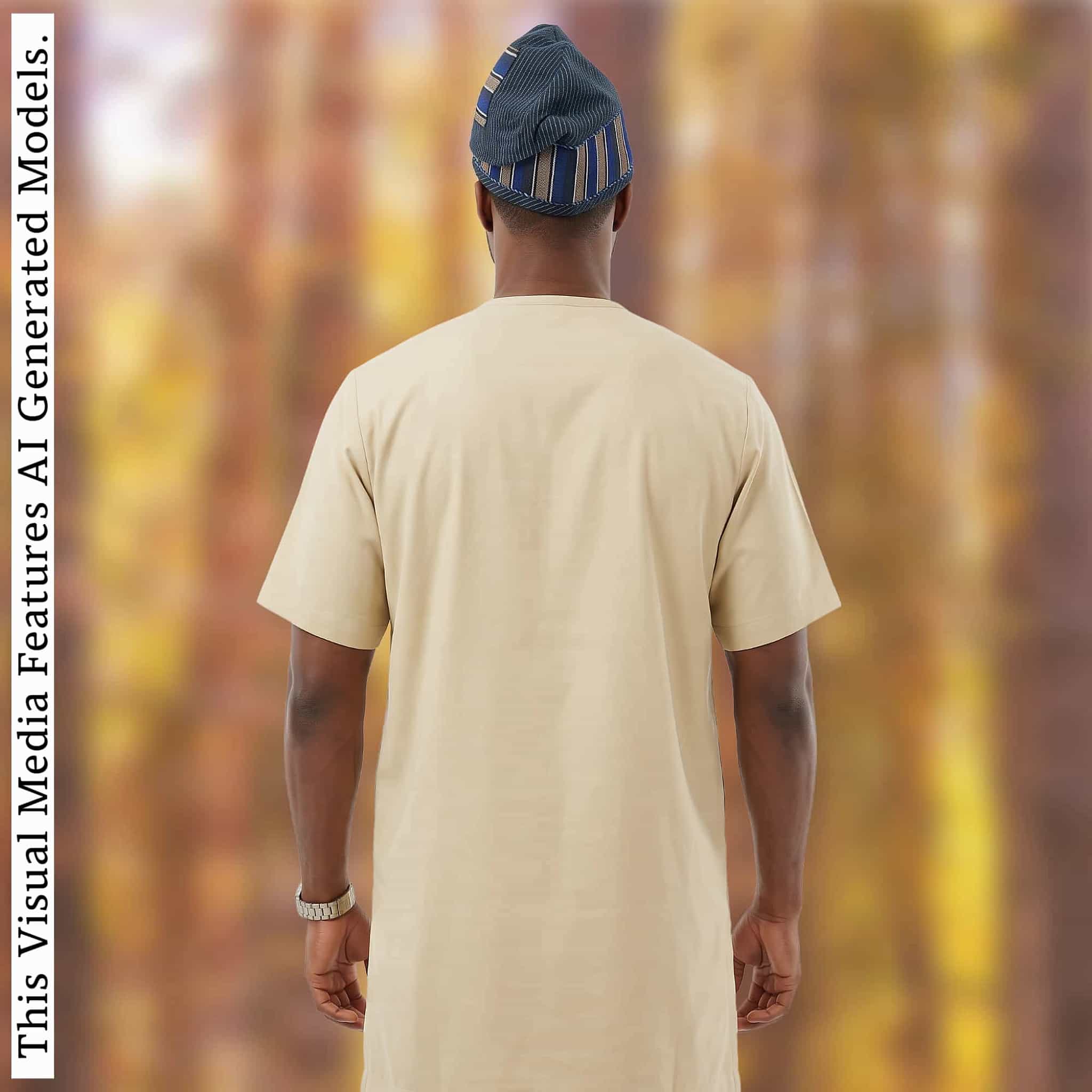 Yoruba Aso Oke Fila: African Men's Traditional Mixed match Gobi Cap