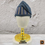 Yoruba Aso Oke Fila: African Men's Traditional Mixed match Gobi Cap
