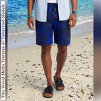 African Ankara Print Men's Shorts NVB: Vibrant Patchwork, Combat Pocket