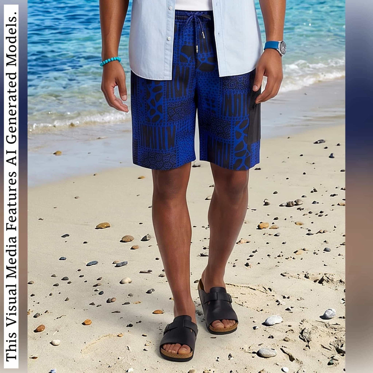 African Ankara Print Men's Shorts NVB: Vibrant Patchwork, Combat Pocket