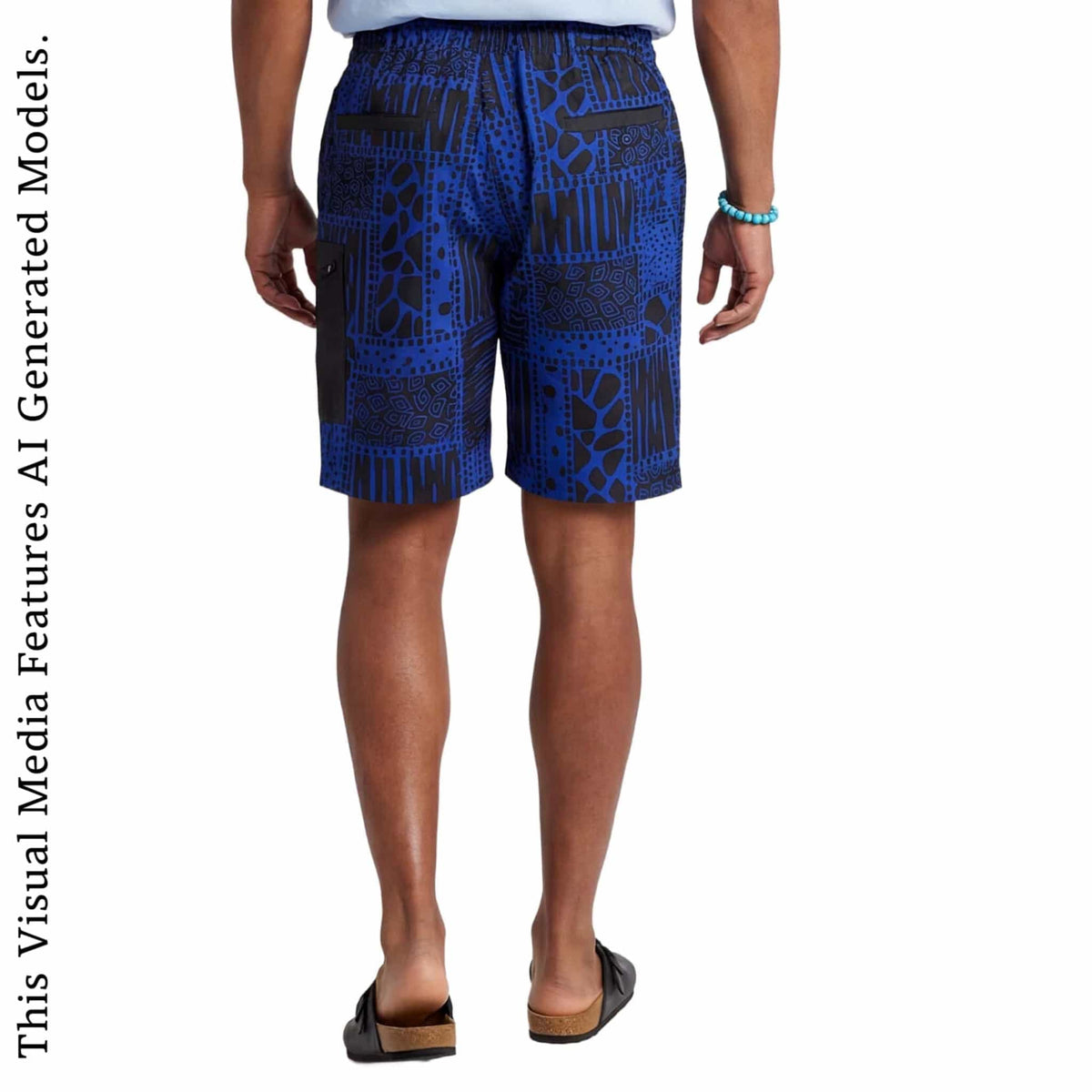 African Ankara Print Men's Shorts NVB: Vibrant Patchwork, Combat Pocket