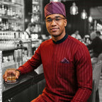 Men's Red Pinstripes Kaftan Set, Nigerian Traditional Wear, VIP Special Occasion Outfit