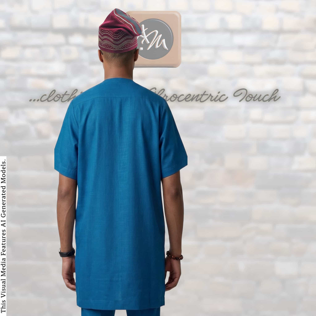 Handmade Red Velvet Chief Cap, Embroidered Nigerian Men's Wedding Headwear
