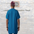 Handmade Red Velvet Chief Cap, Embroidered Nigerian Men's Wedding Headwear