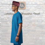 Handmade Red Velvet Chief Cap, Embroidered Nigerian Men's Wedding Headwear