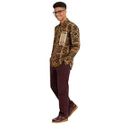 African Print Casual Long Sleeve Shirt
