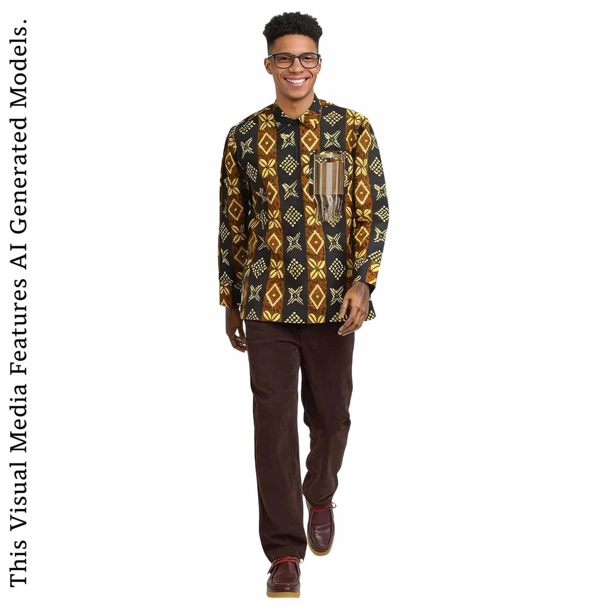 African Print Casual Long Sleeve Shirt