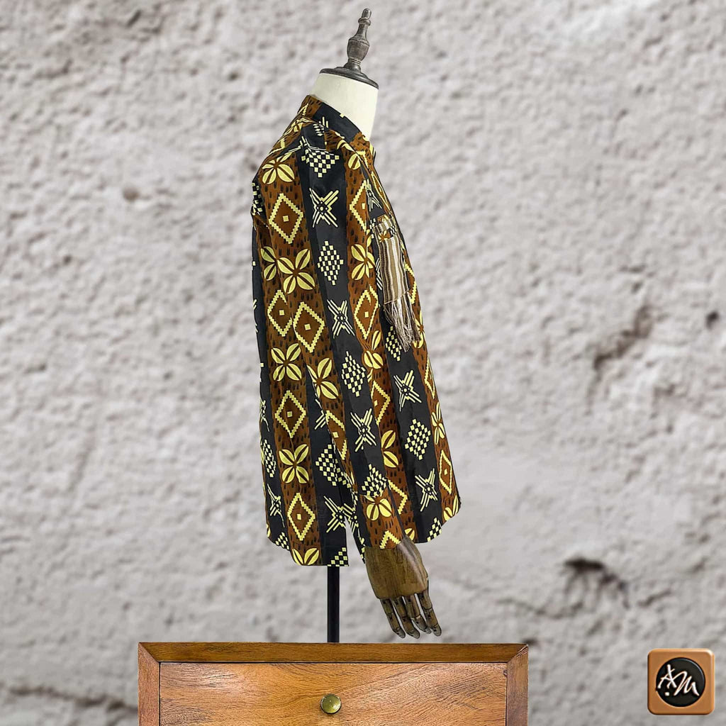 African Print Casual Long Sleeve Shirt