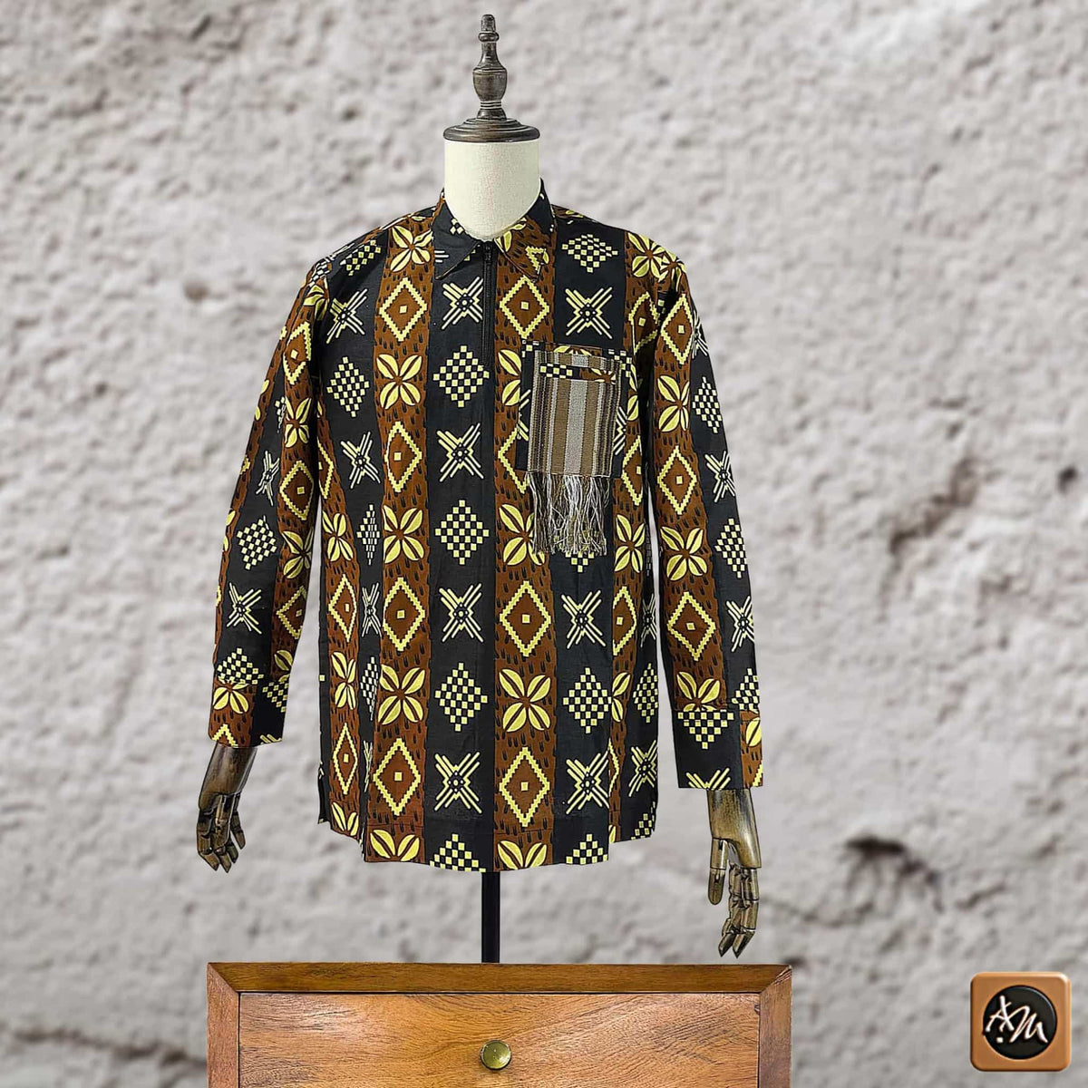 African Print Casual Long Sleeve Shirt