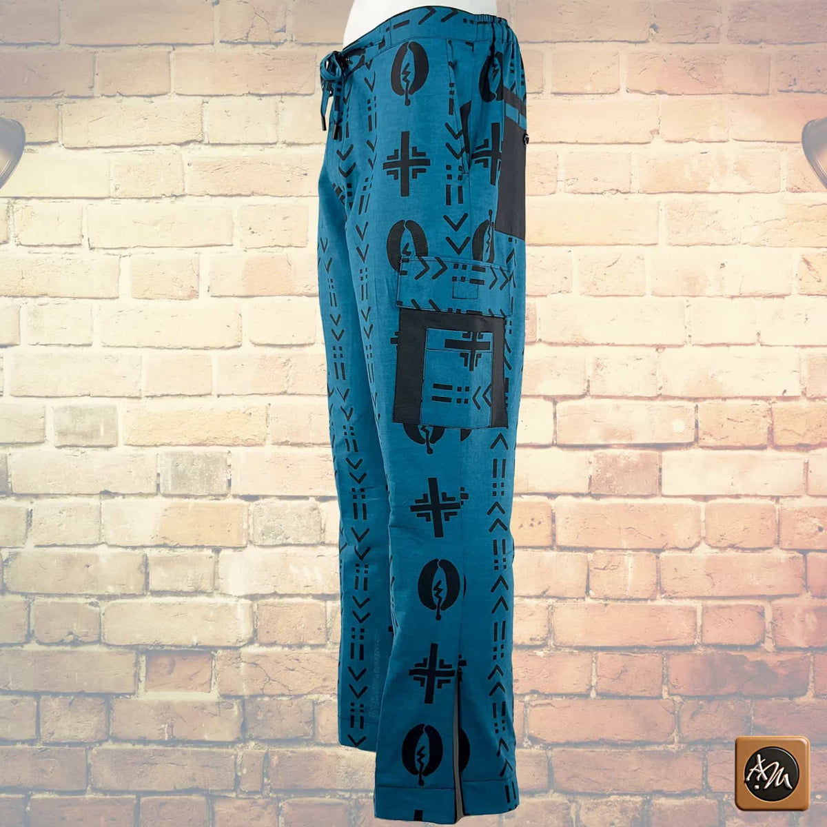 Ankara Cargo Trousers, Bold Tribal Patchwork Print Pants, African Wax Print Bottoms