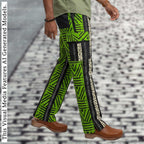Men's African Print Ankara Trousers, Bold Chevron Tribal Cargo Pants