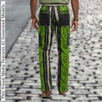 Men's African Print Ankara Trousers, Bold Chevron Tribal Cargo Pants