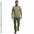 Men's African Print Ankara Trousers, Bold Chevron Tribal Cargo Pants