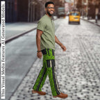 Men's African Print Ankara Trousers, Bold Chevron Tribal Cargo Pants