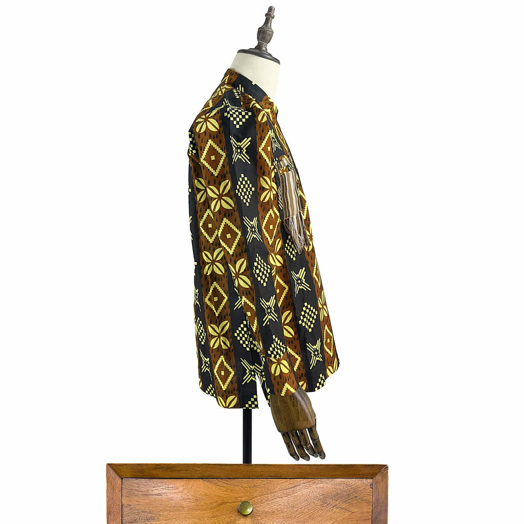 African Print Casual Long Sleeve Shirt