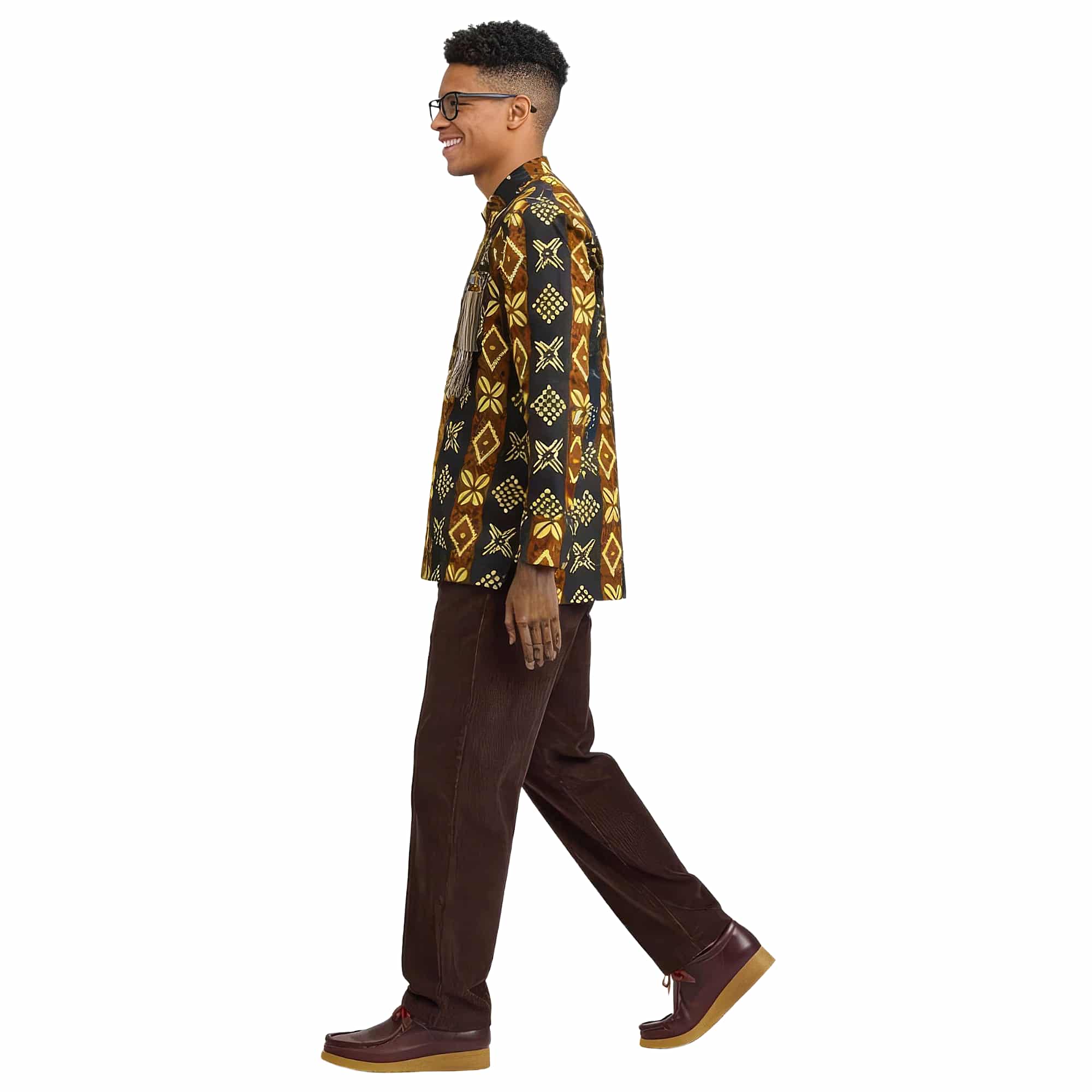 African Print Casual Long Sleeve Shirt