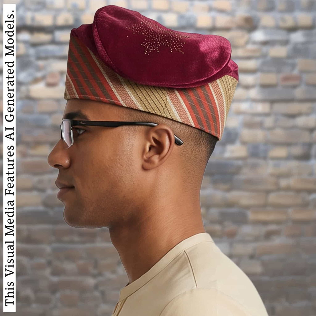 ỌWỌADE Embroidered Velvet Yoruba Cap