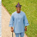 Yellow Senator Wear Two Piece Set, Handmade African Suit, Nigerian Wedding Attire