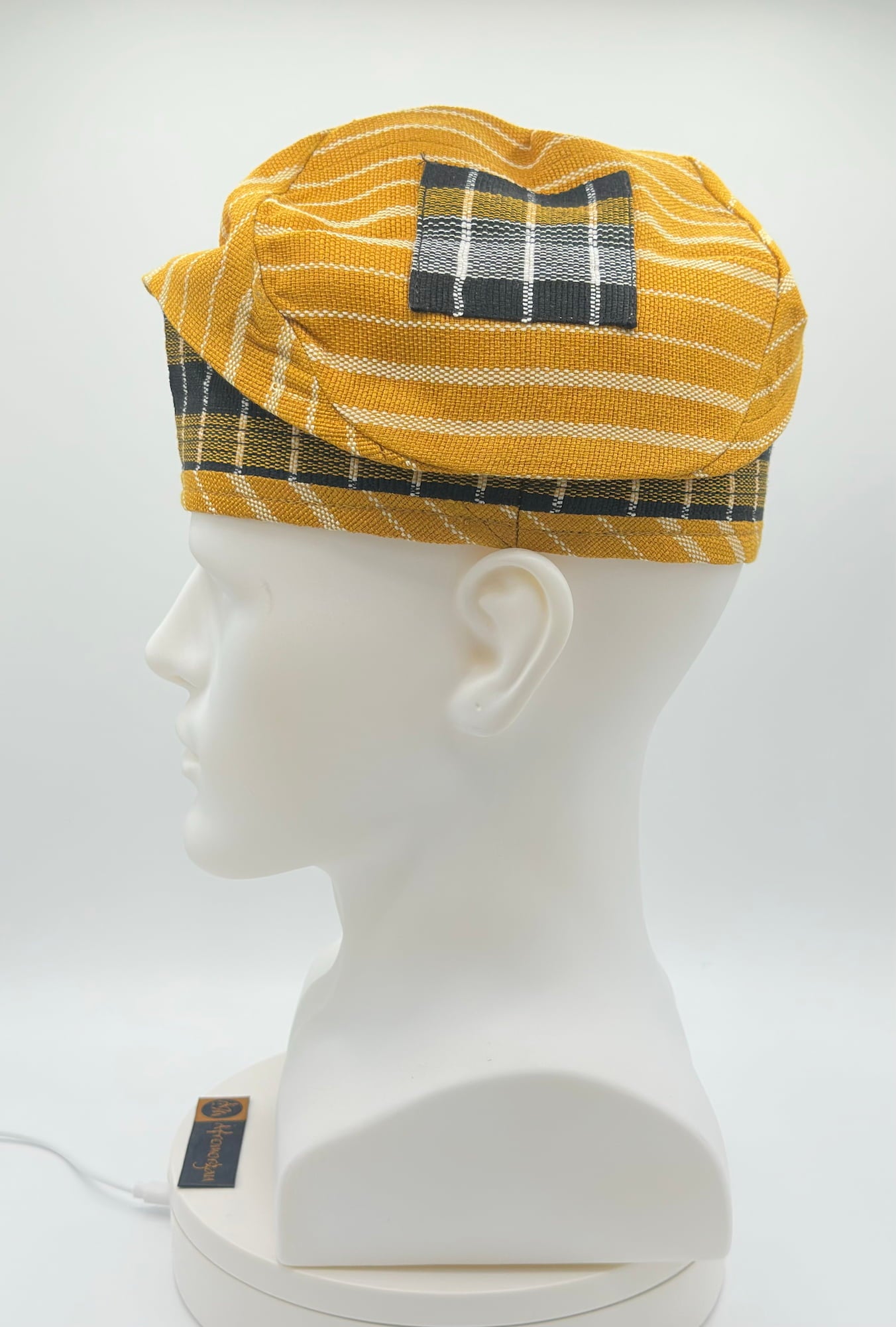 Yoruba Aso Oke Fila: African Men's Traditional Mixed match Gobi Cap