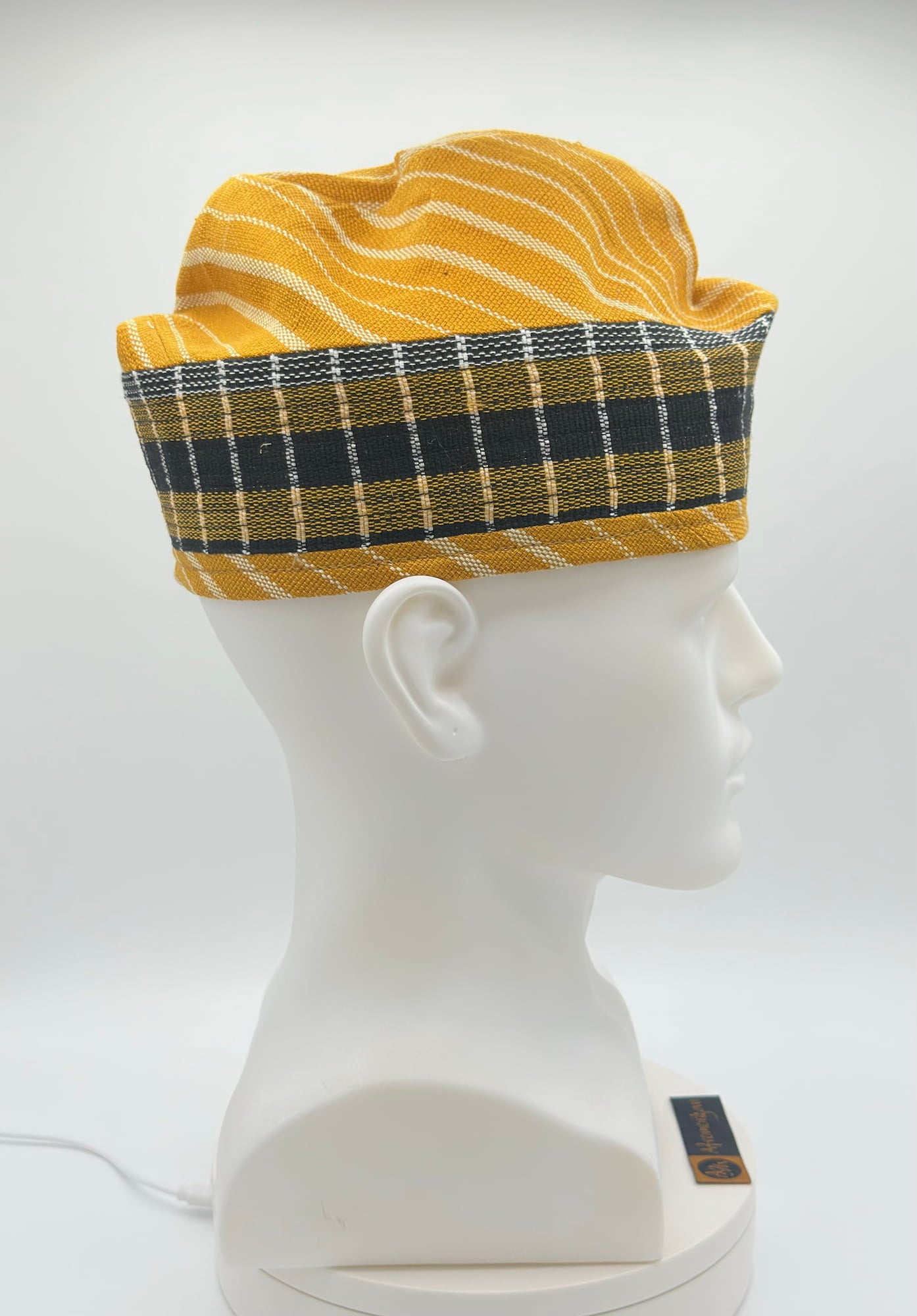 Yoruba Aso Oke Fila: African Men's Traditional Mixed match Gobi Cap