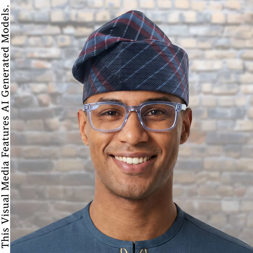 Yoruba Aso Oke Fila: African Men's Traditional Gobi Cap