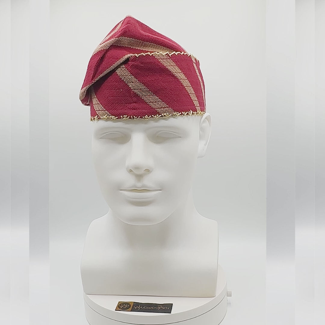 FABUNMI Knitted Yoruba Alaari Aso Oke Fila