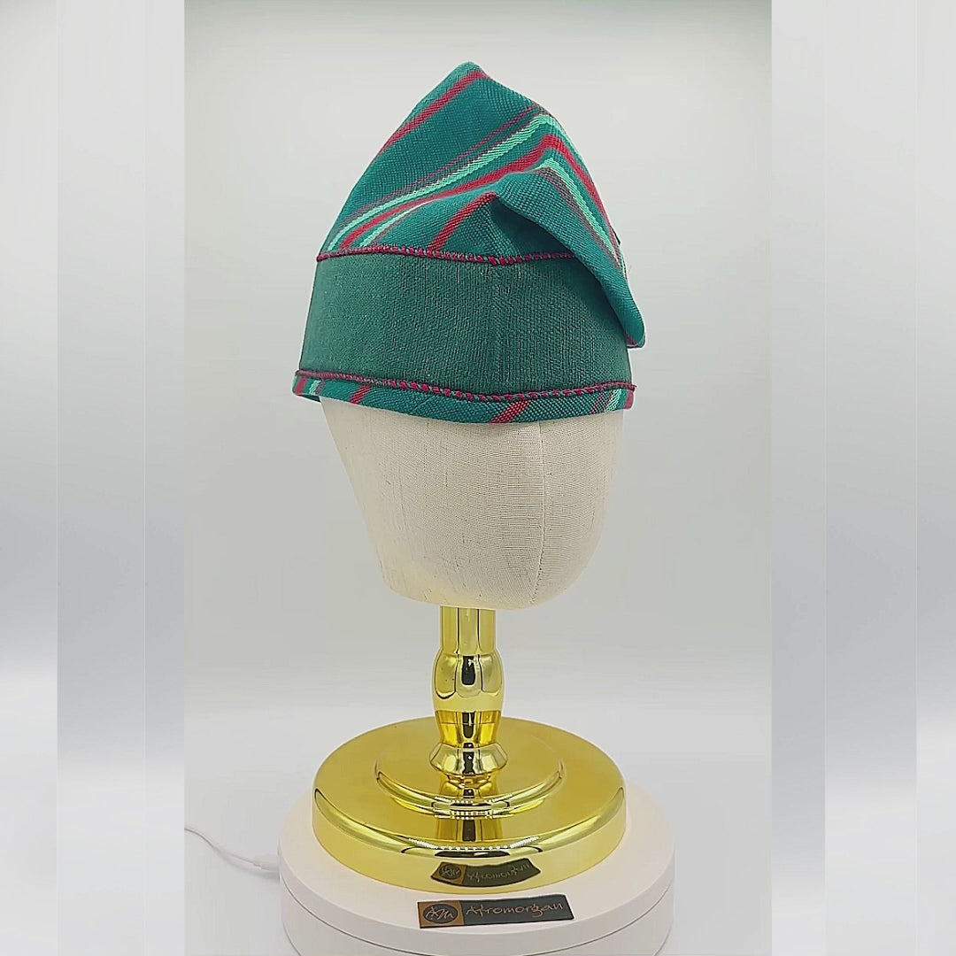 2GGREEN2 Yoruba Aso Oke Fila