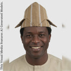 Sanyan Yoruba Abetiaja Cap: Aso Oke Fila, African Men's Traditional Hat